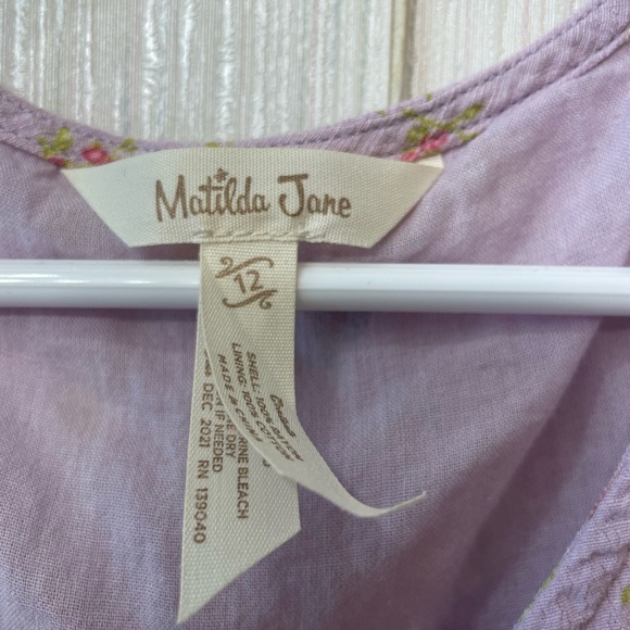 Matilda Jane Girls Lavender Floral Dress Size 12 - Picture 2 of 7